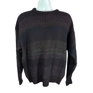 Vintage Giorgio di Firenze Wool Knit Sweater Purple Men Large Coogi Style